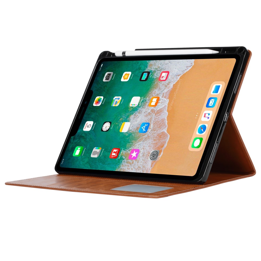 iPad Mini (2021) Fodral Pennhllare Och Frontficka Brun