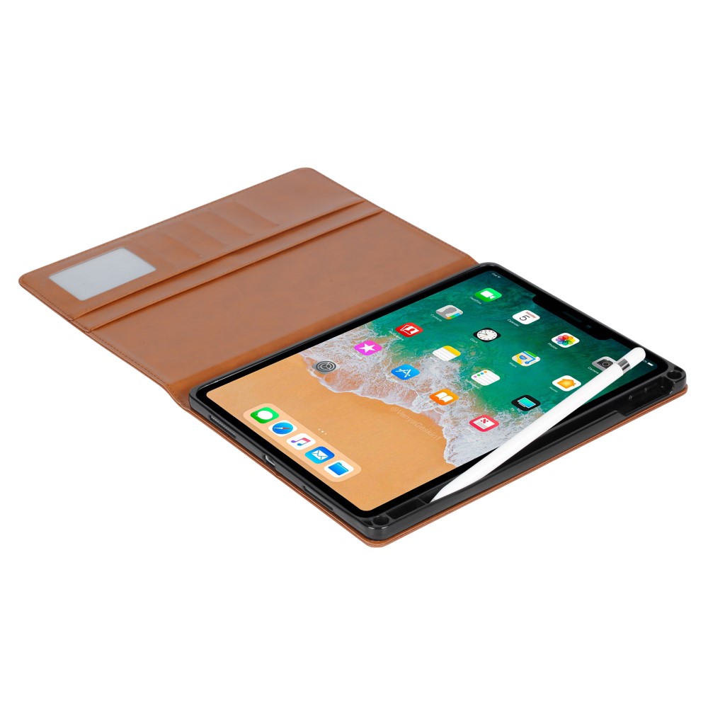 iPad Mini (2021) Fodral Pennhllare Och Frontficka Brun