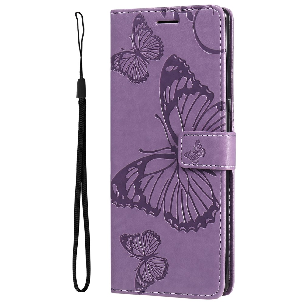 Samsung Galaxy S22 Ultra Fodral Tryck Butterfly Lila