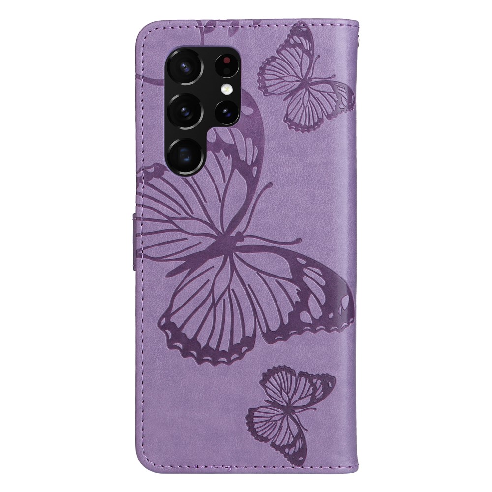 Samsung Galaxy S22 Ultra Fodral Tryck Butterfly Lila