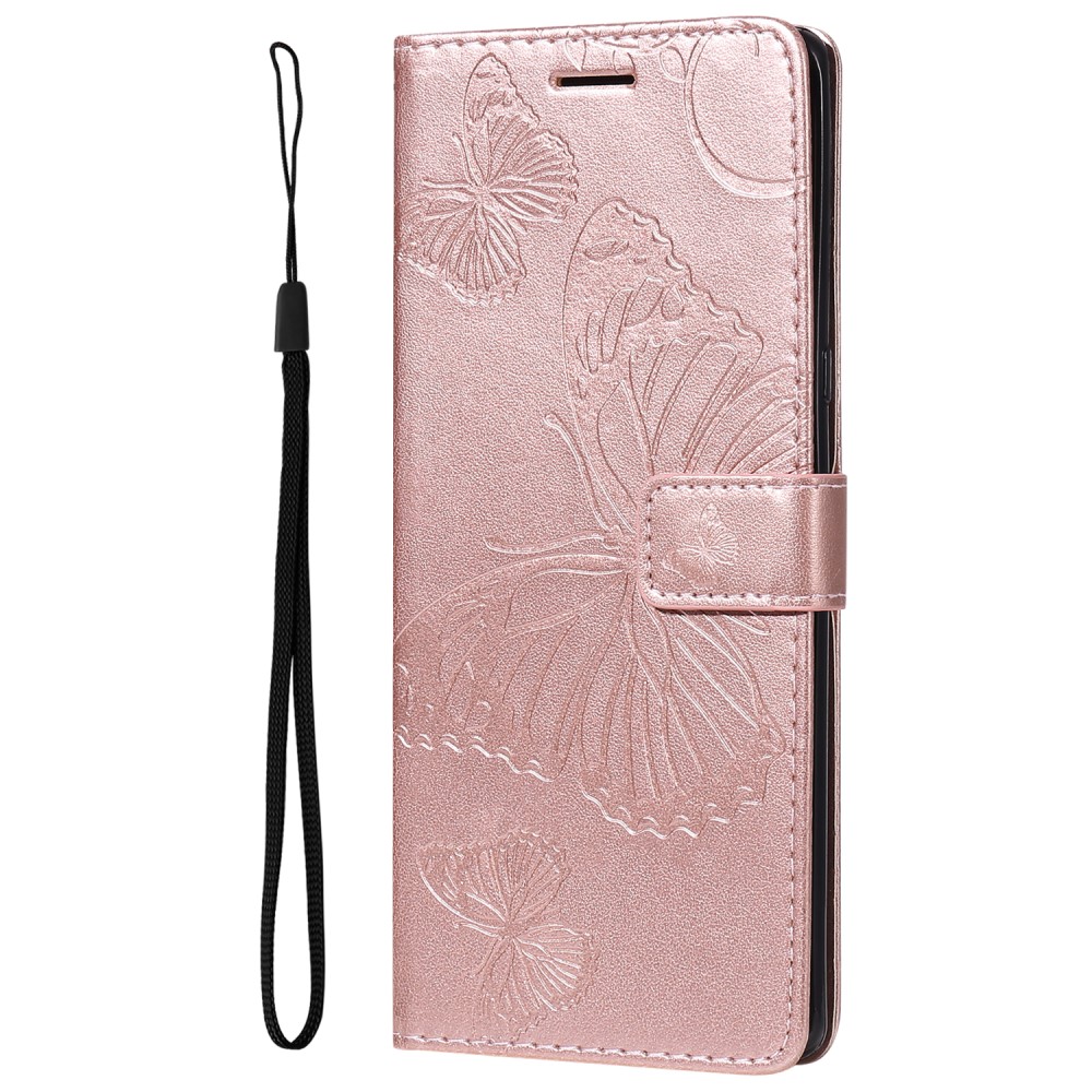 Samsung Galaxy S22 Ultra Fodral Tryck Butterfly Rosguld