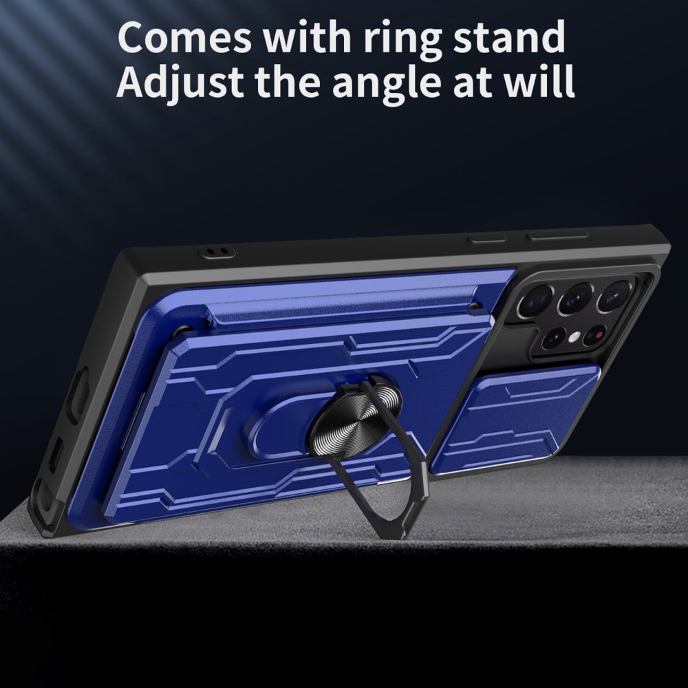 Samsung Galaxy S22 Ultra Skal Hybrid Armor Ring Rosguld