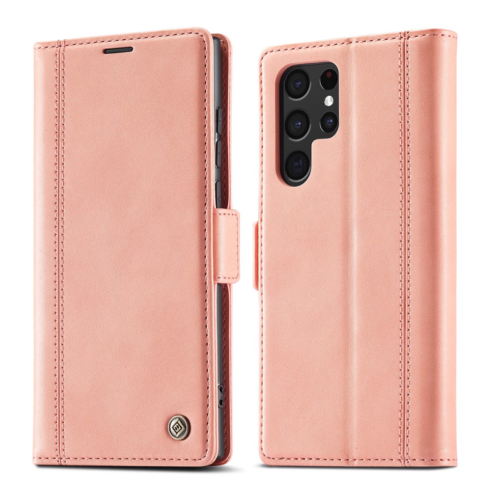 LC.IMEEKE Samsung Galaxy S22 Ultra Fodral Läder Ljus Rosa