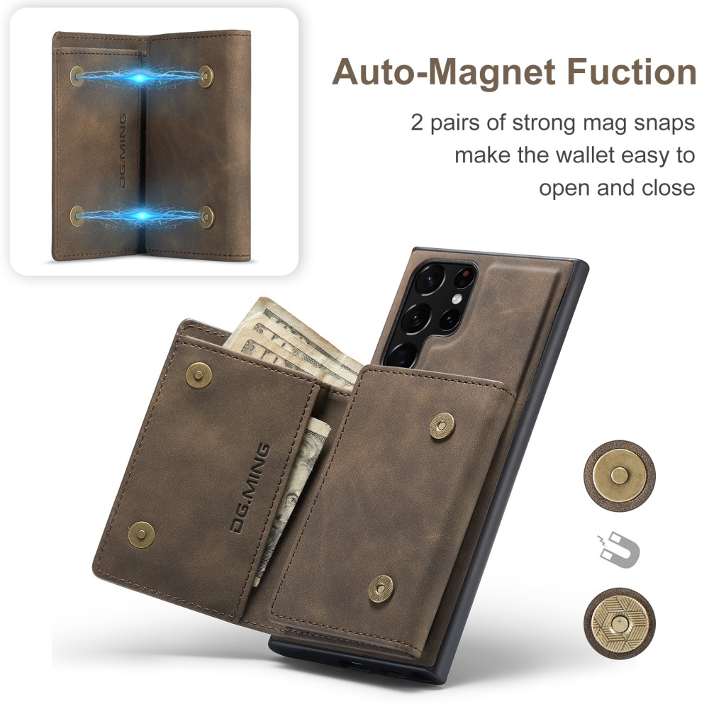 DG.MING Samsung Galaxy S22 Ultra Skal 2in1 Magnetisk Avtagbart Kortfack