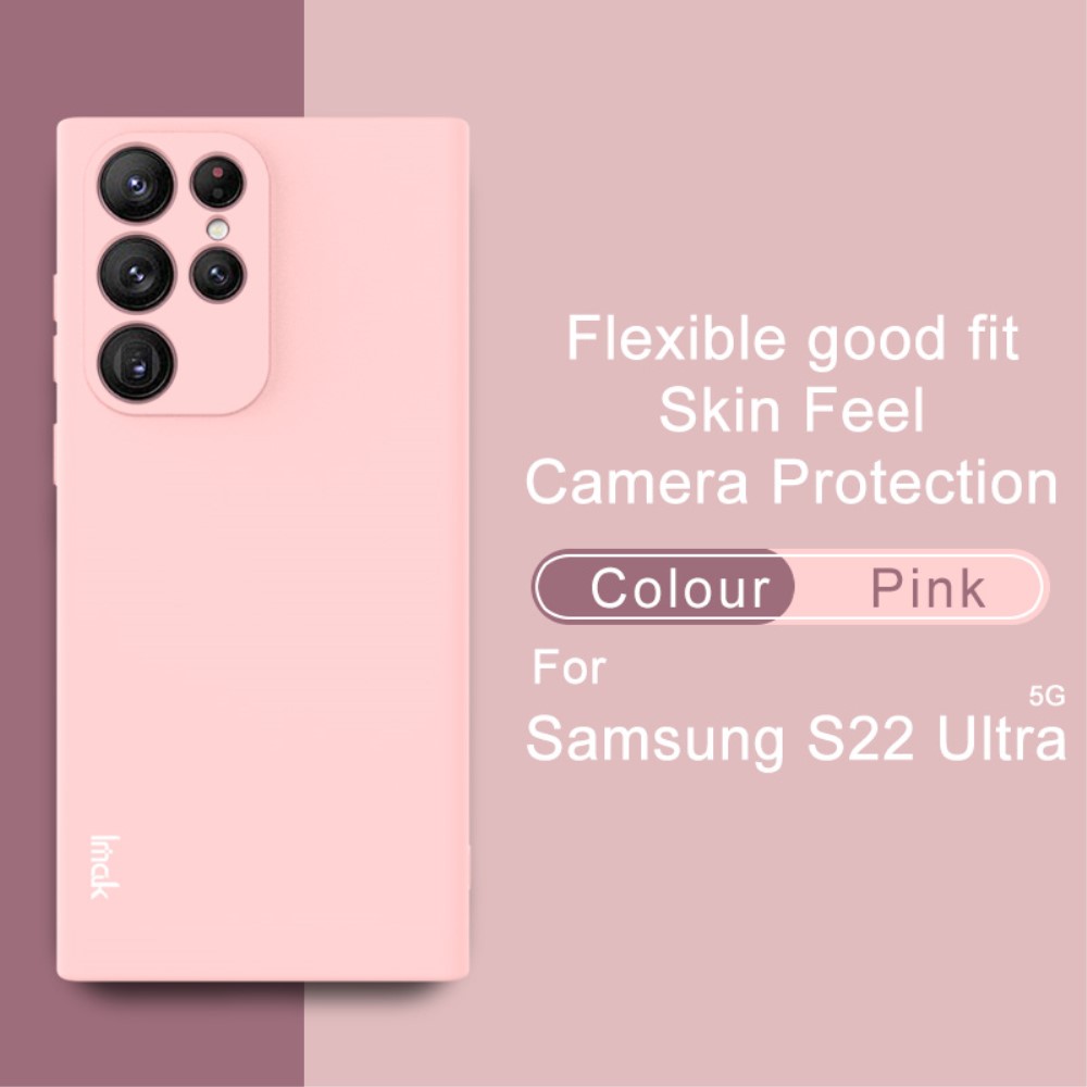 IMAK Samsung Galaxy S22 Ultra Skal Skin Touch TPU Ljus Rosa