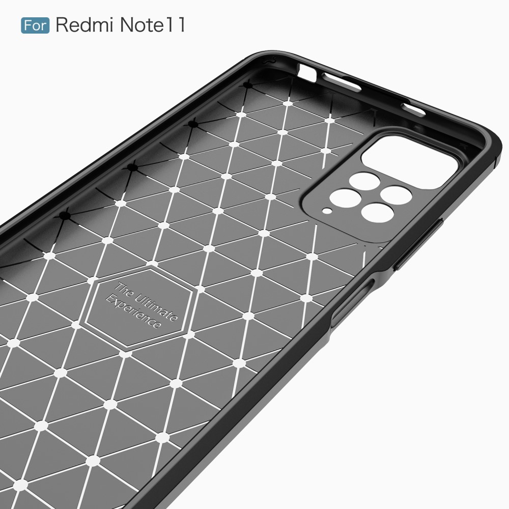 Xiaomi Redmi Note 11 4G Skal Borstad Stl Textur Bl