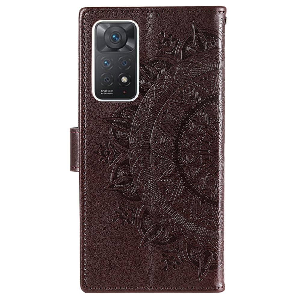 Xiaomi Redmi Note 11 Pro 5G Fodral Mandala Läder Brun