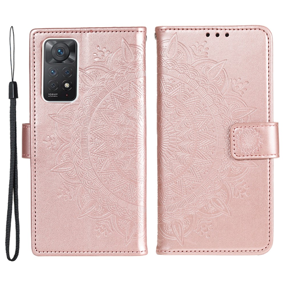 Xiaomi Redmi Note 11 Pro 5G Fodral Mandala Lder Rosguld