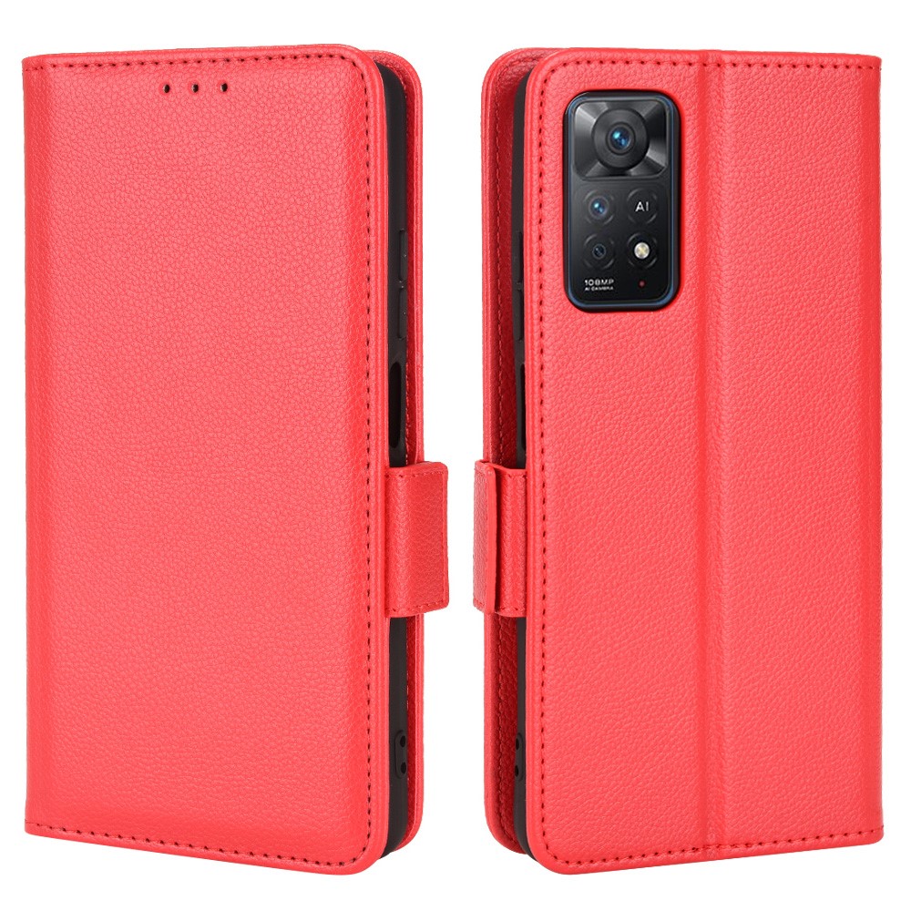 Xiaomi Redmi Note 11 Pro 5G Fodral Litchi Textur Rd