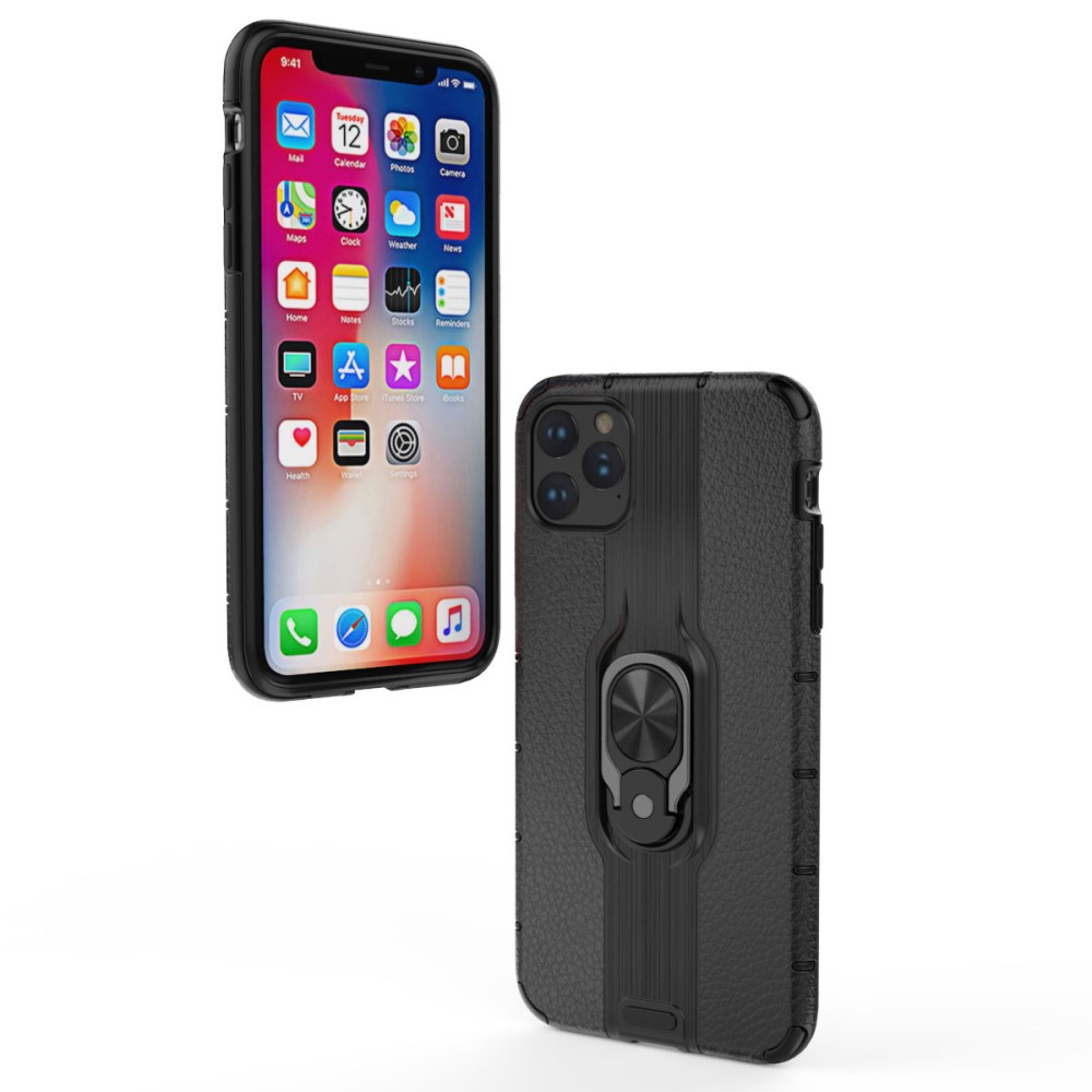 iPhone 11 Pro Max - Ring Skal - Funkar med magnethållare - Svart