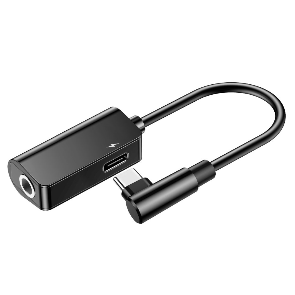 BASEUS USB-C till 3.5mm Aux Adapter med laddningsfunktion - Svart