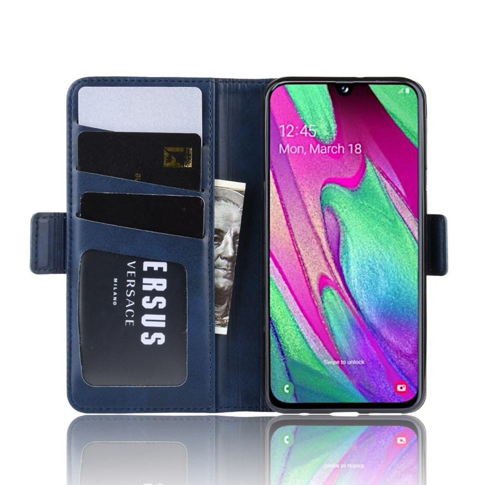 Samsung Galaxy A40 - Plnboksfodral - Mrk Bl