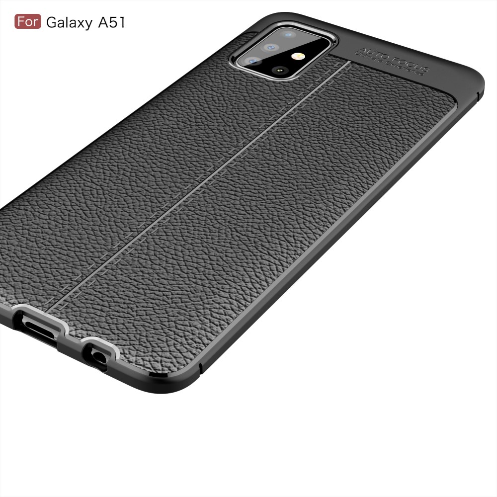 Samsung Galaxy A51 - Litchi Textur Skal - Svart