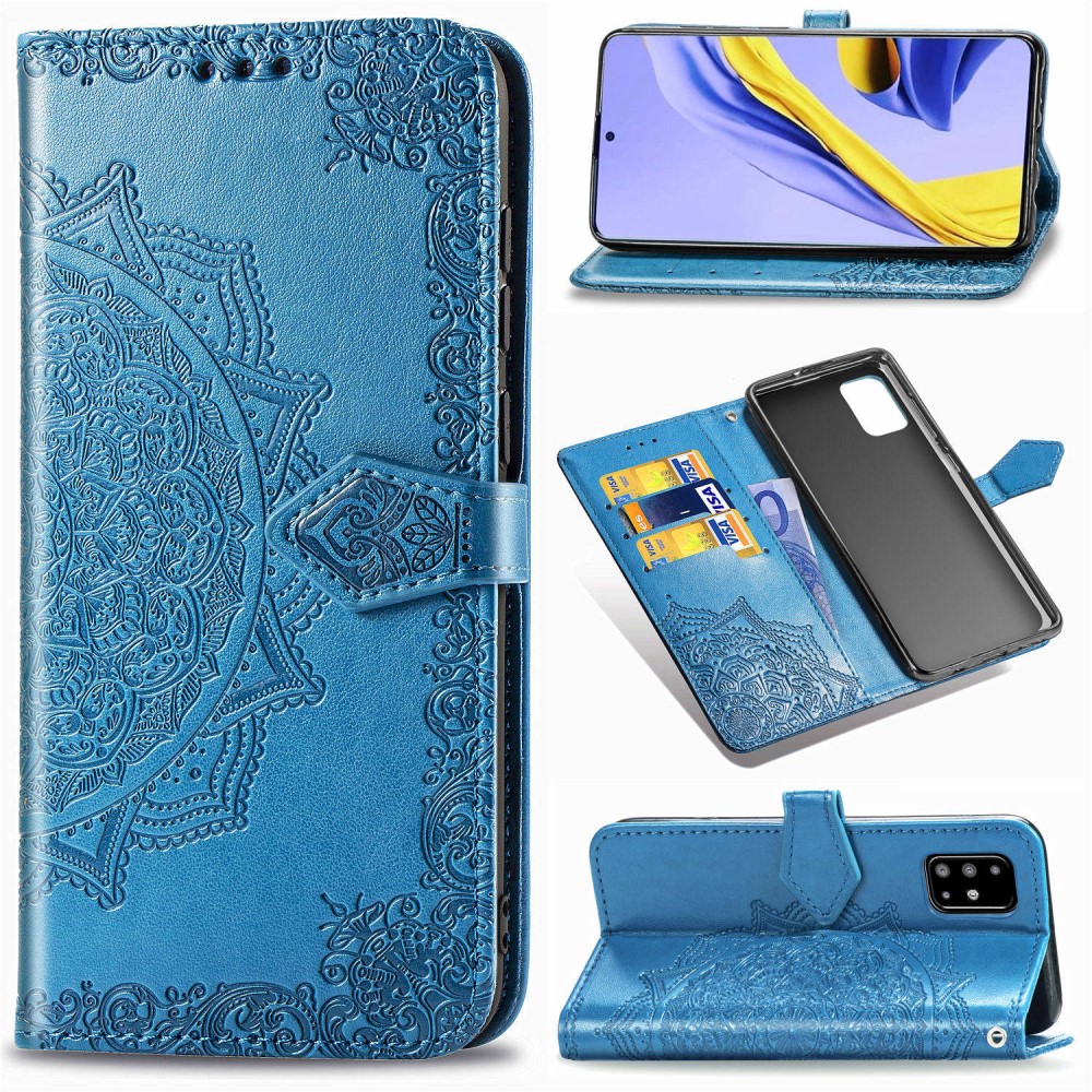 Samsung Galaxy A51 - Mandala Plånboksfodral - Blå