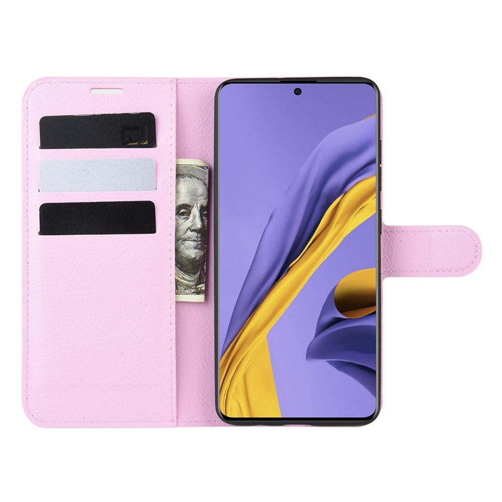 Samsung Galaxy A51 - Litchi Plånboksfodral - Ljus Rosa