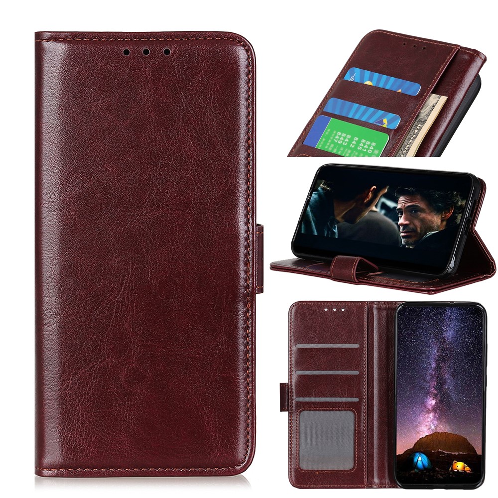 Samsung Galaxy Note 10 Lite - Crazy Horse Plnboksfodral - Mrk Brun