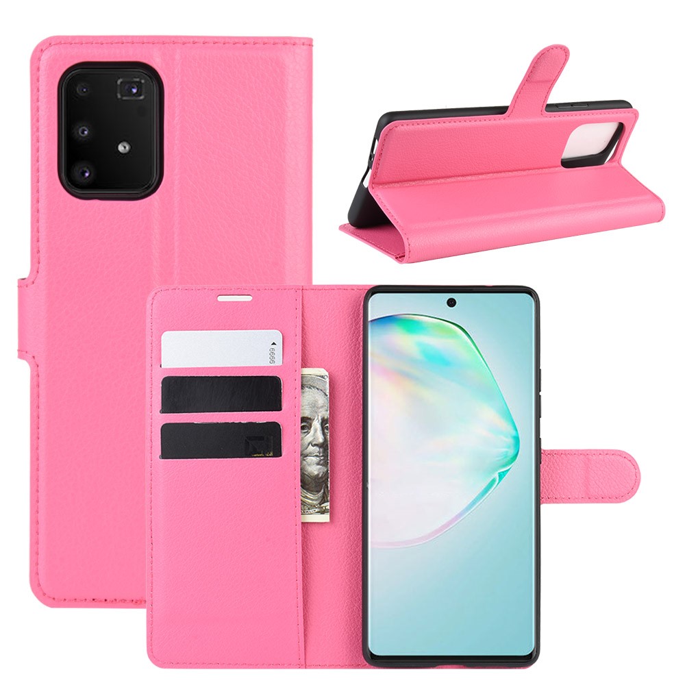 Samsung Galaxy S10 Lite - Litchi Plnboksfodral - Rosa