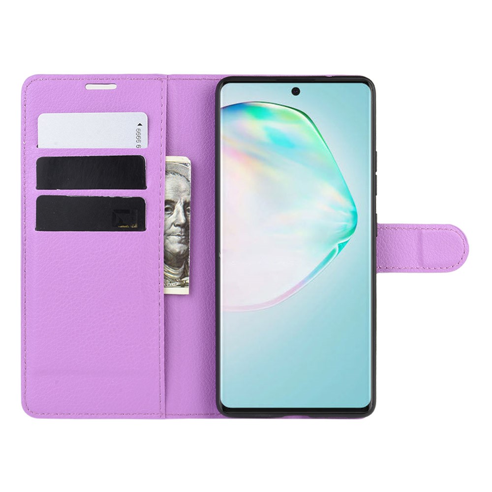 Samsung Galaxy S10 Lite - Litchi Plnboksfodral - Lila