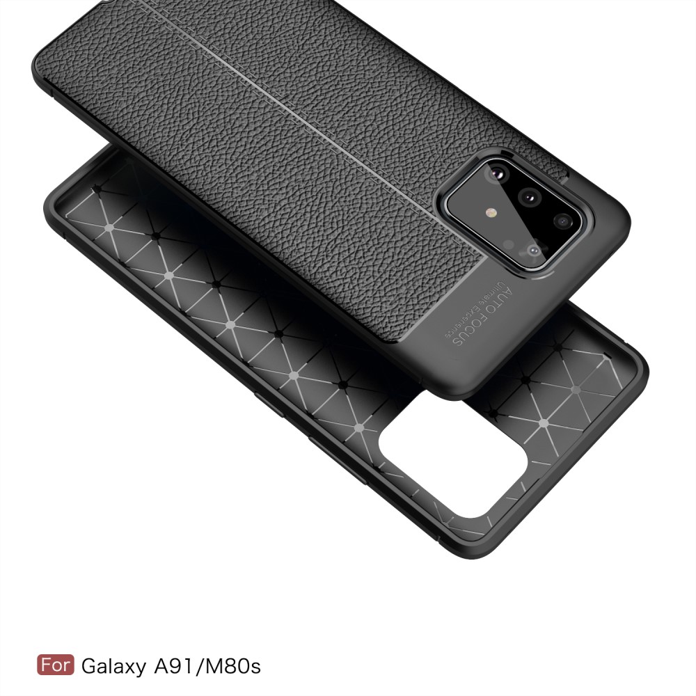 Samsung Galaxy S10 Lite - Litchi Skal - Svart