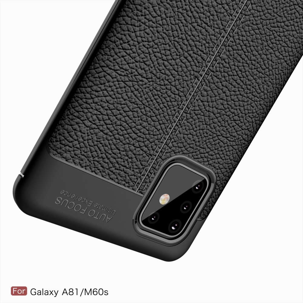 Samsung Galaxy Note 10 Lite - Litchi Skal - Svart