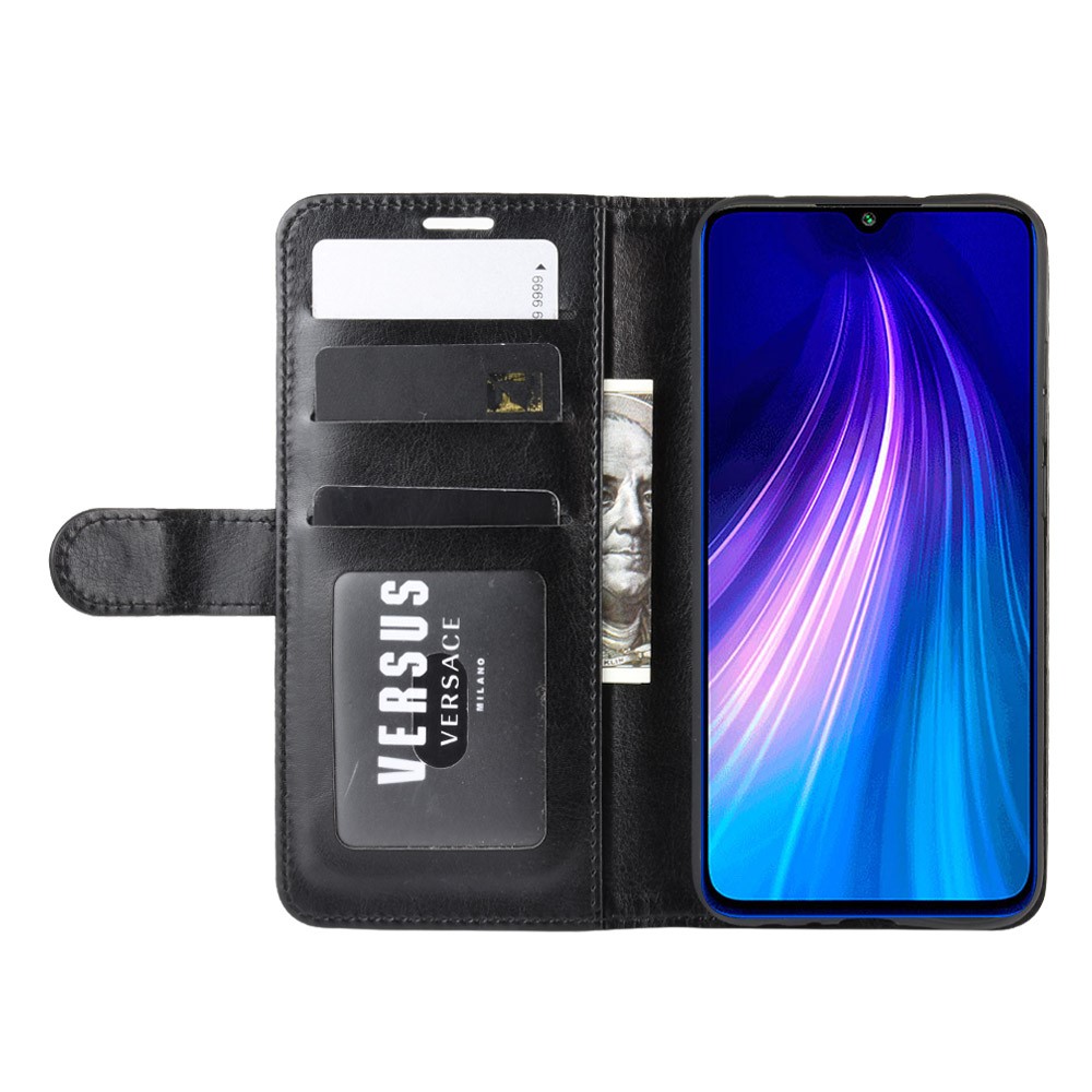 Xiaomi Redmi Note 8T - Crazy Horse Plnboksfodral - Svart