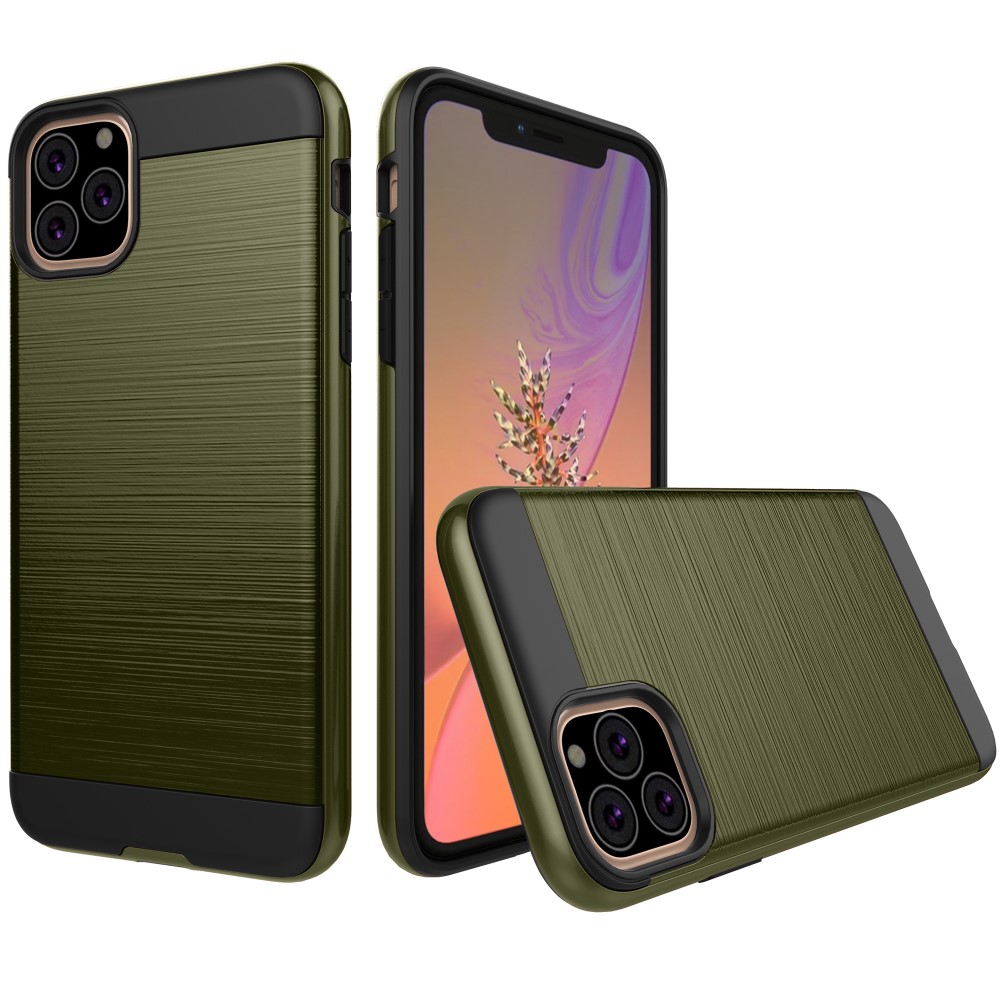 iPhone 11 - Brush Design Skal - Army Green