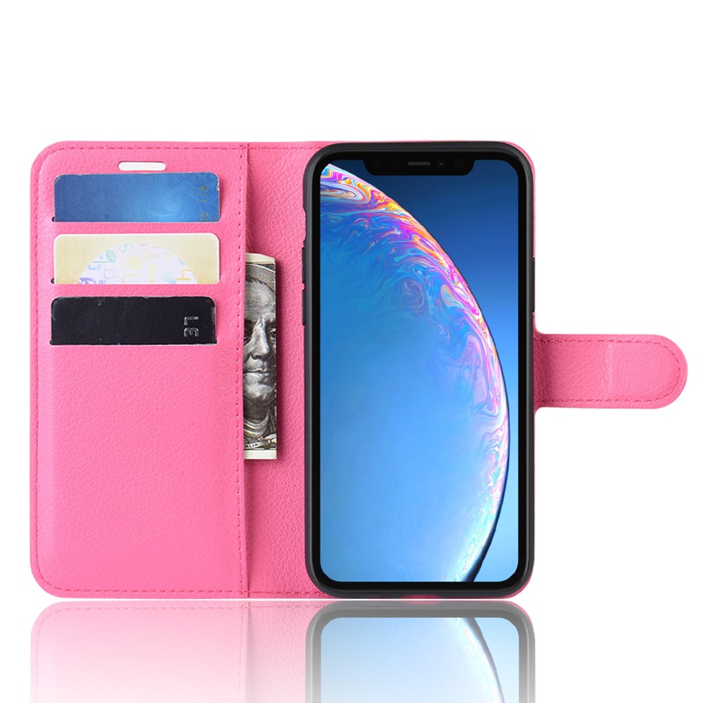 iPhone 11 - Litchi Plnboksfodral - Rosa
