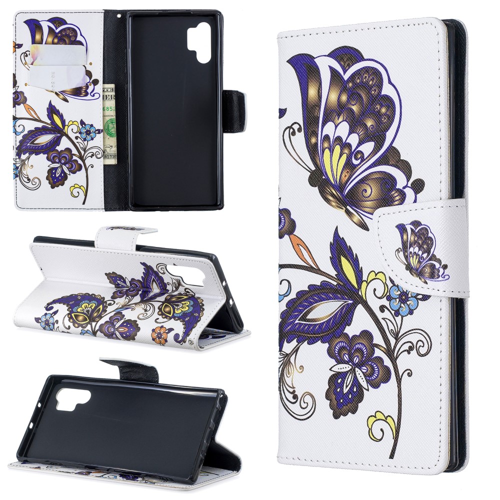 Samsung Galaxy Note 10 Plus - Plnboksfodral - Fjrilar och blommor
