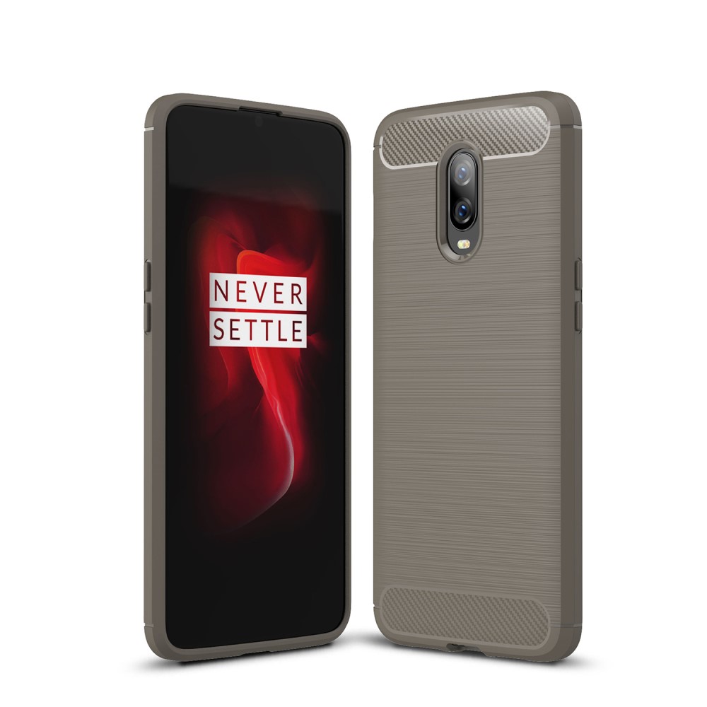 OnePlus 6T - Brushed TPU Skal - Grå