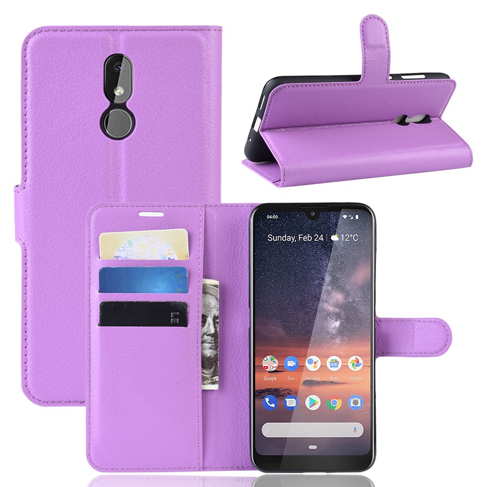 Nokia 3.2 - Litchi Plnboksfodral - Lila