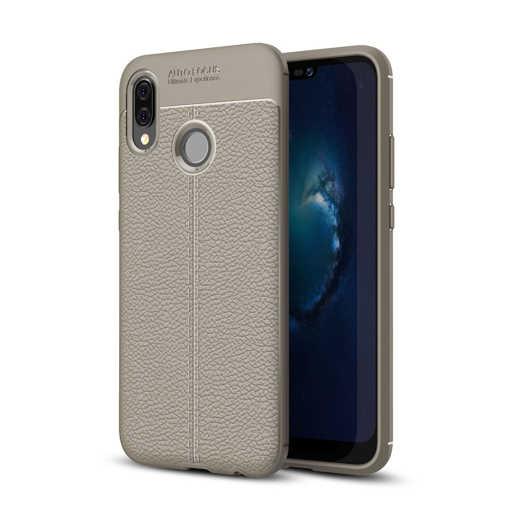 Huawei P20 Lite - Litchi Skal - Grå