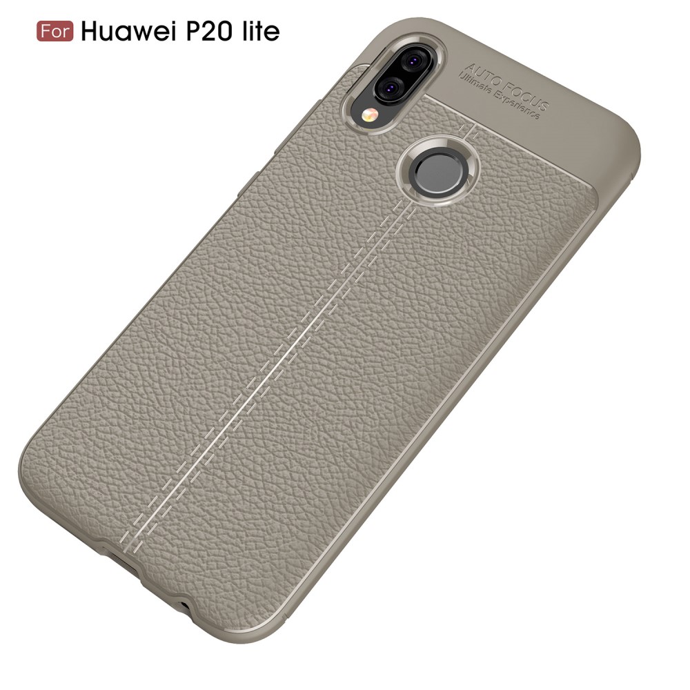 Huawei P20 Lite - Litchi Skal - Grå
