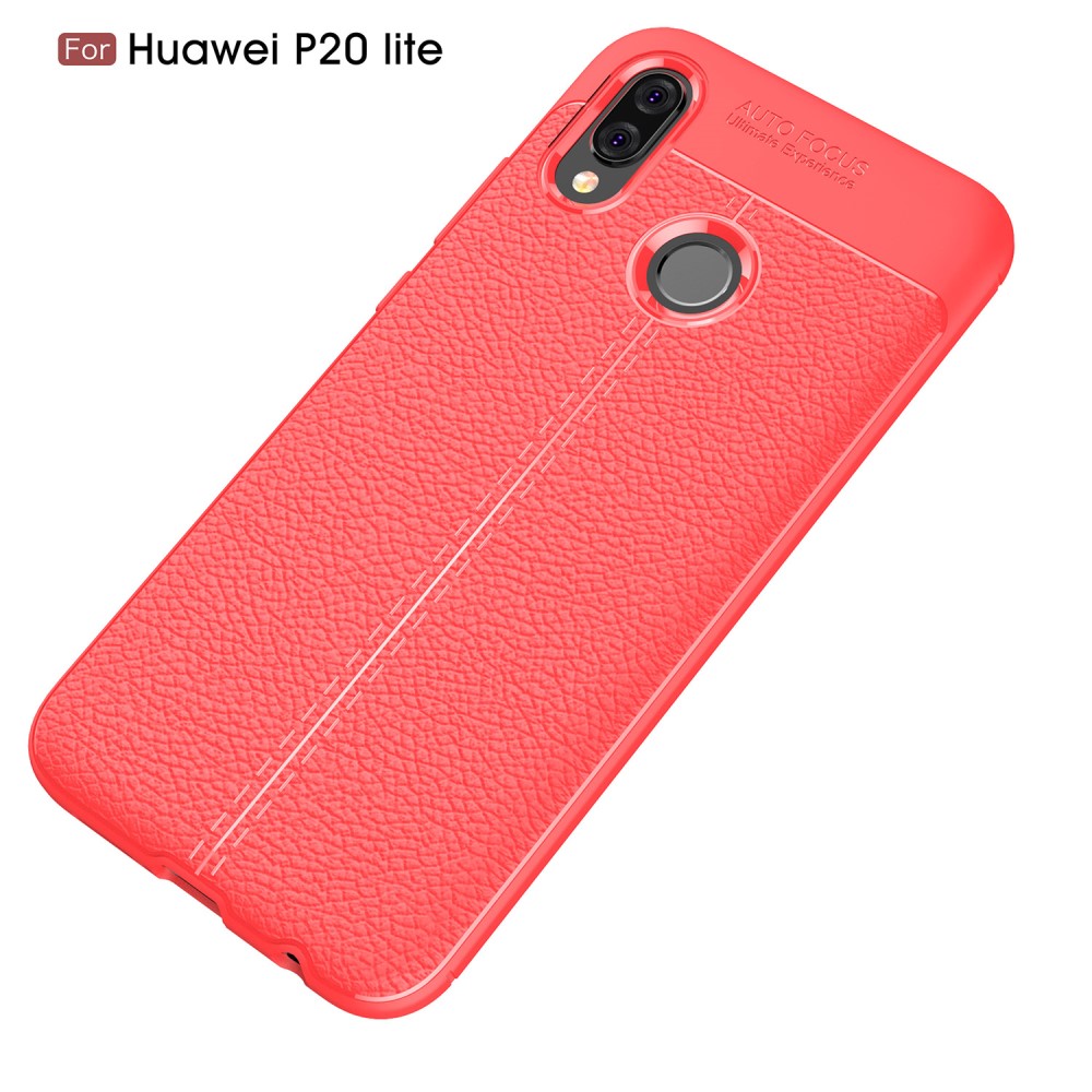 Huawei P20 Lite - Litchi Skal - Röd