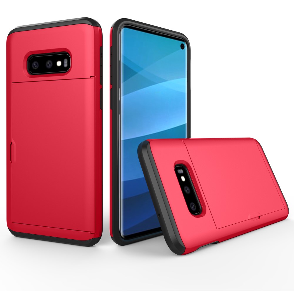 Samsung Galaxy S10e - Hybrid skal med kortfunktion - Rd