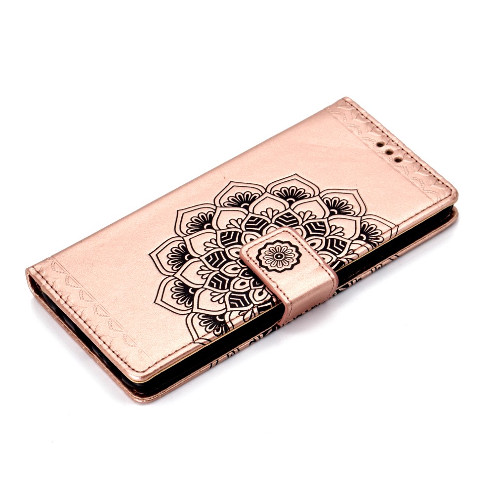 Samsung Galaxy A70 - Plnboksfodral Flower - Rosguld