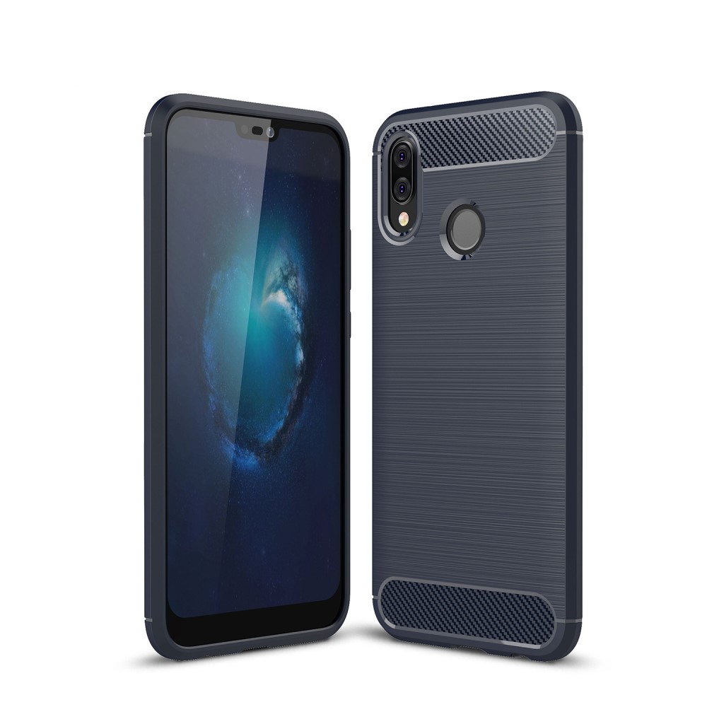 Huawei P20 Lite - Brushed TPU Skal - Mörk Blå