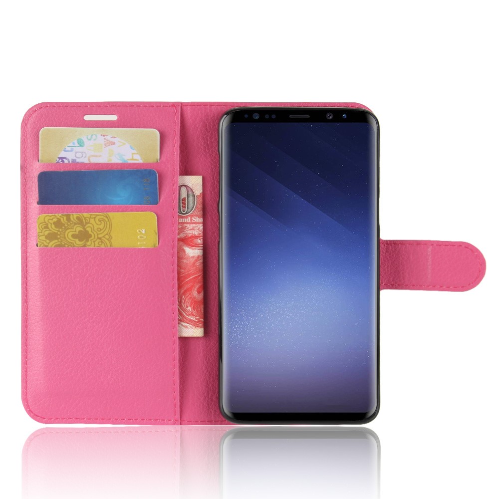 Samsung Galaxy S9 - Litchi Plnboksfodral - Rosa