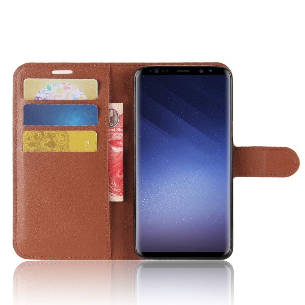 Samsung Galaxy S9 - Litchi Plnboksfodral - Brun