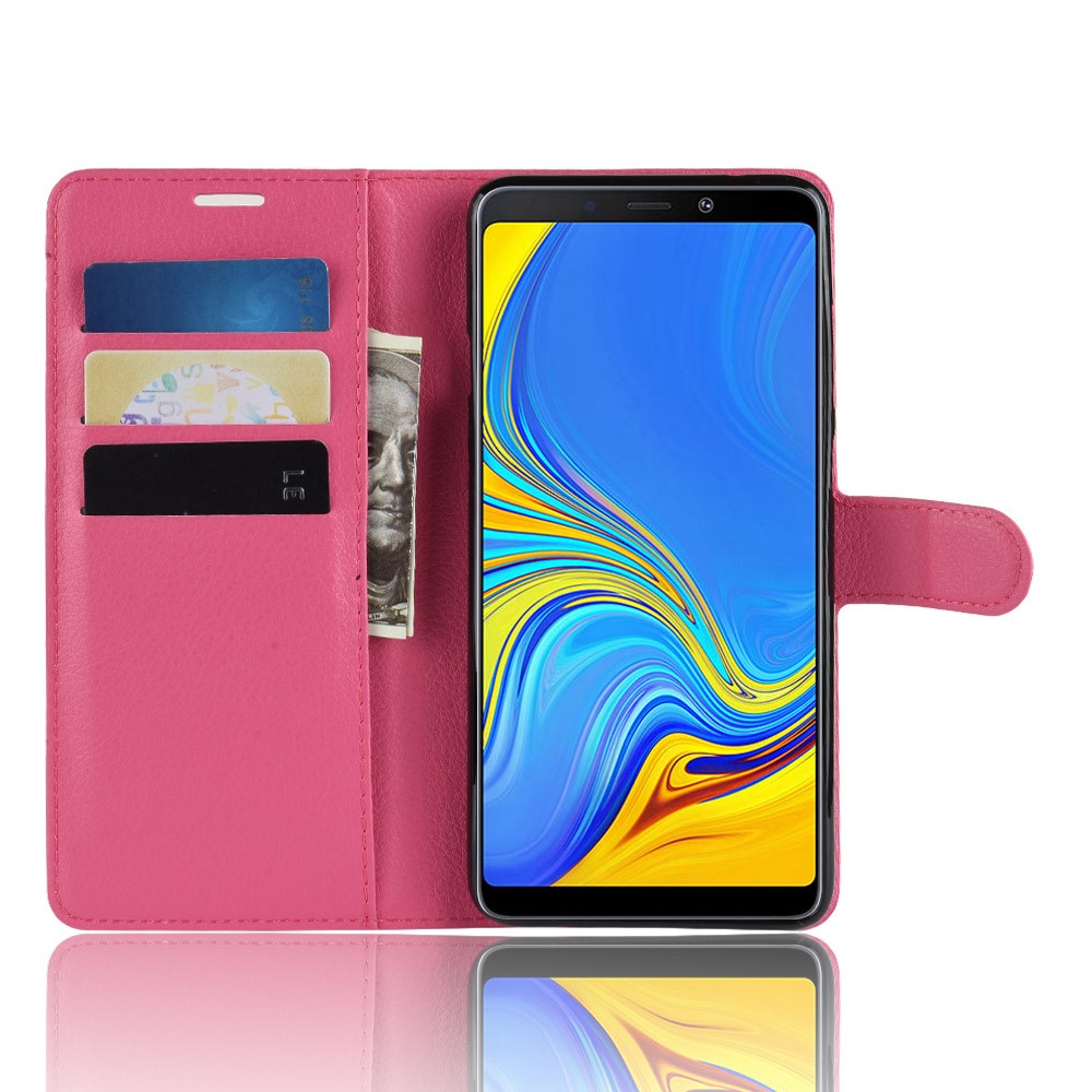 Samsung Galaxy A9 (2018) - Litchi Plnboksfodral - Rosa