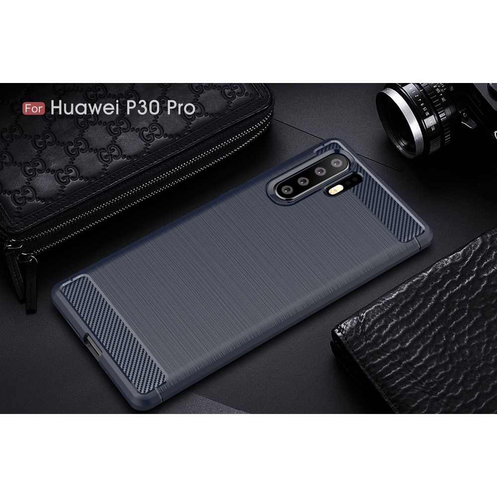 Huawei P30 Pro - Brushed TPU Skal - Mrk Bl