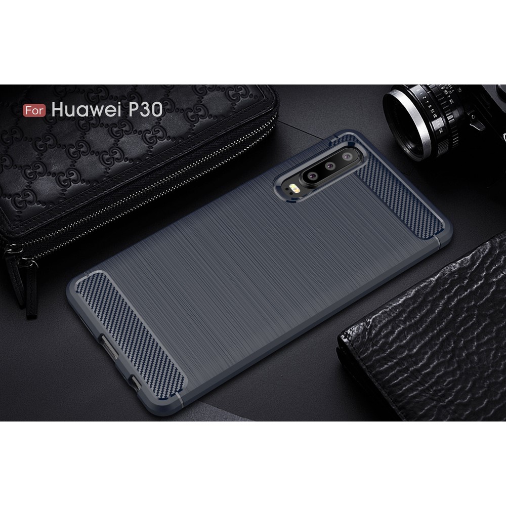 Huawei P30 - Brushed TPU Skal - Mrk Bl