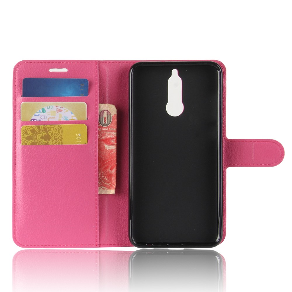 Huawei Mate 10 Lite - Litchi Plnboksfodral - Hot Pink