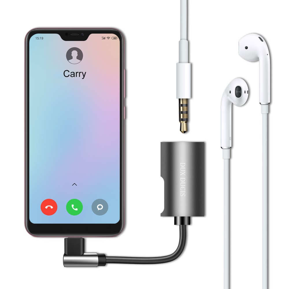 DUX DUCIS 2in1 USB-C till 3.5mm hörlur adapter