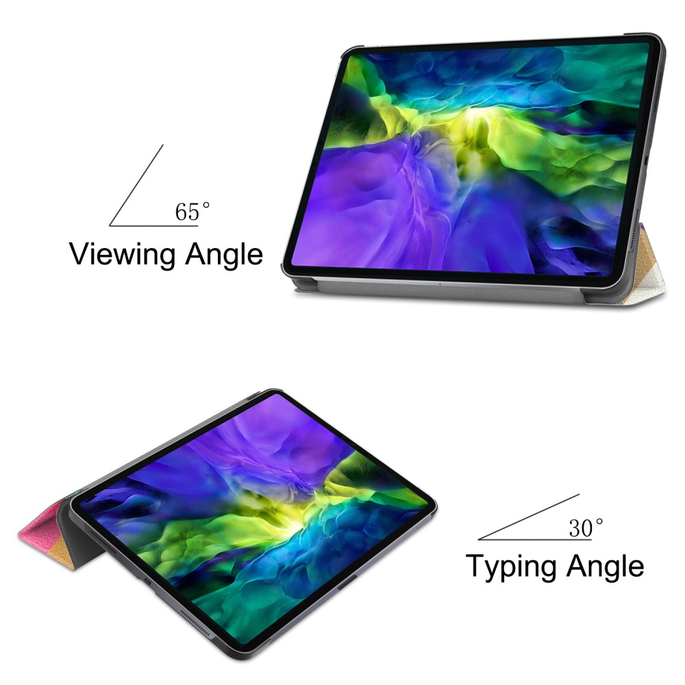 iPad Air 2020/2022 / Pro 11 Fodral Tri-Fold Frgade Fyrkanter