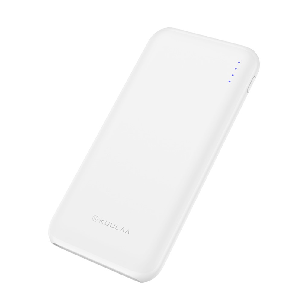 Snabbladdare 10000 mAh powerbank med LED - Vit