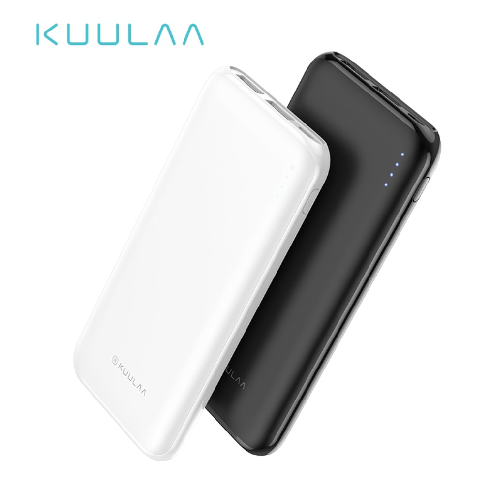 Snabbladdare 10000 mAh powerbank med LED - Vit