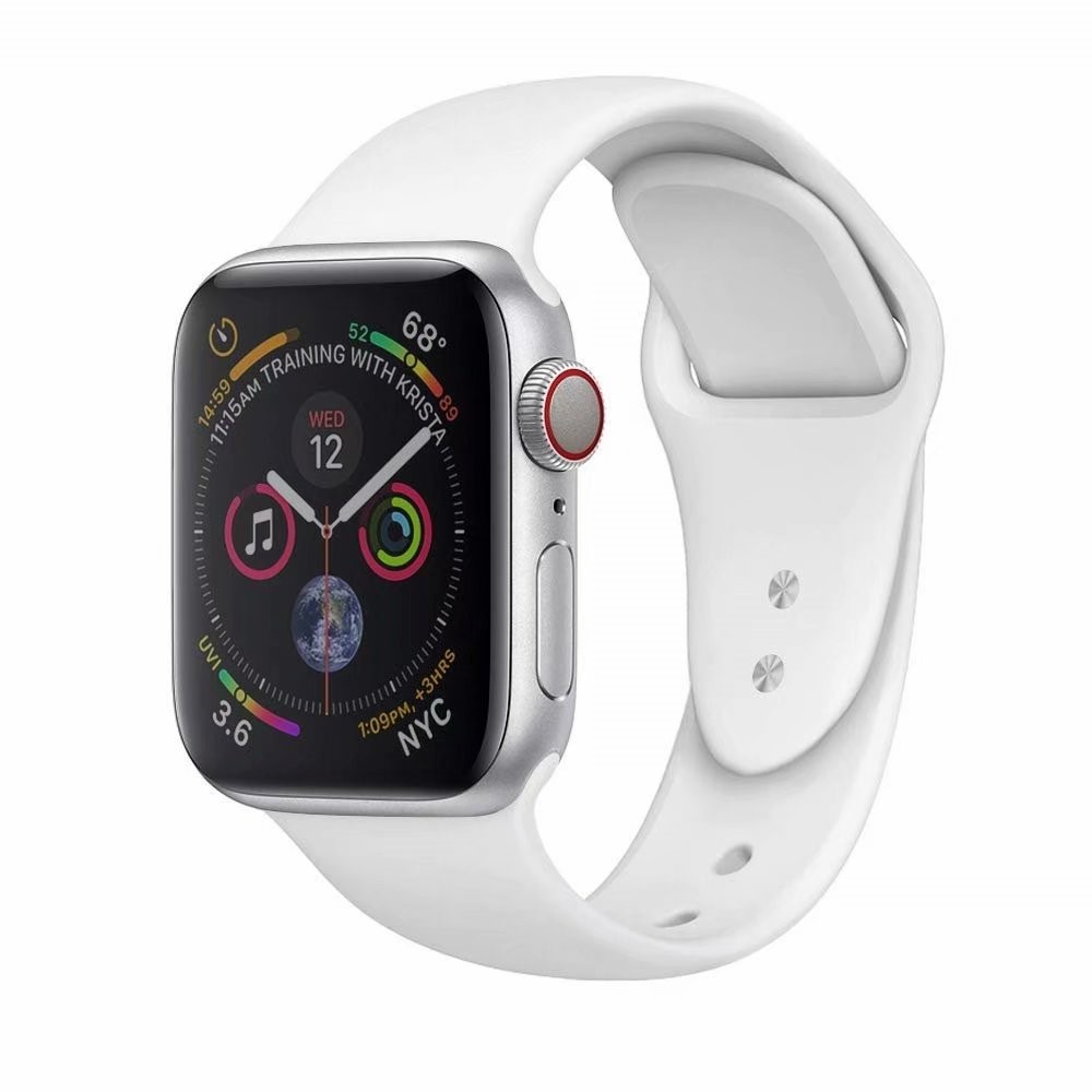 Silikon Armband Apple Watch 42/44/45/49 mm Vit