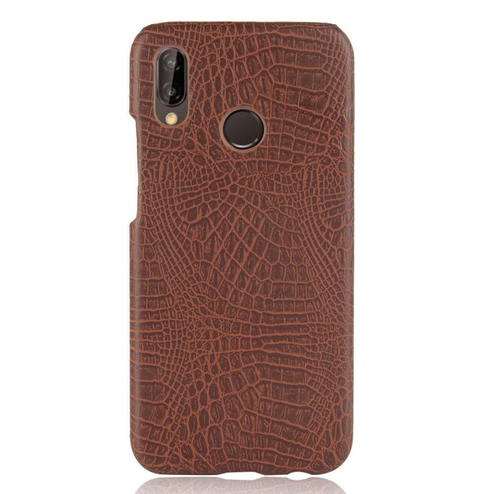 Huawei P20 Lite - Krokodil Mönster Skal - Brun