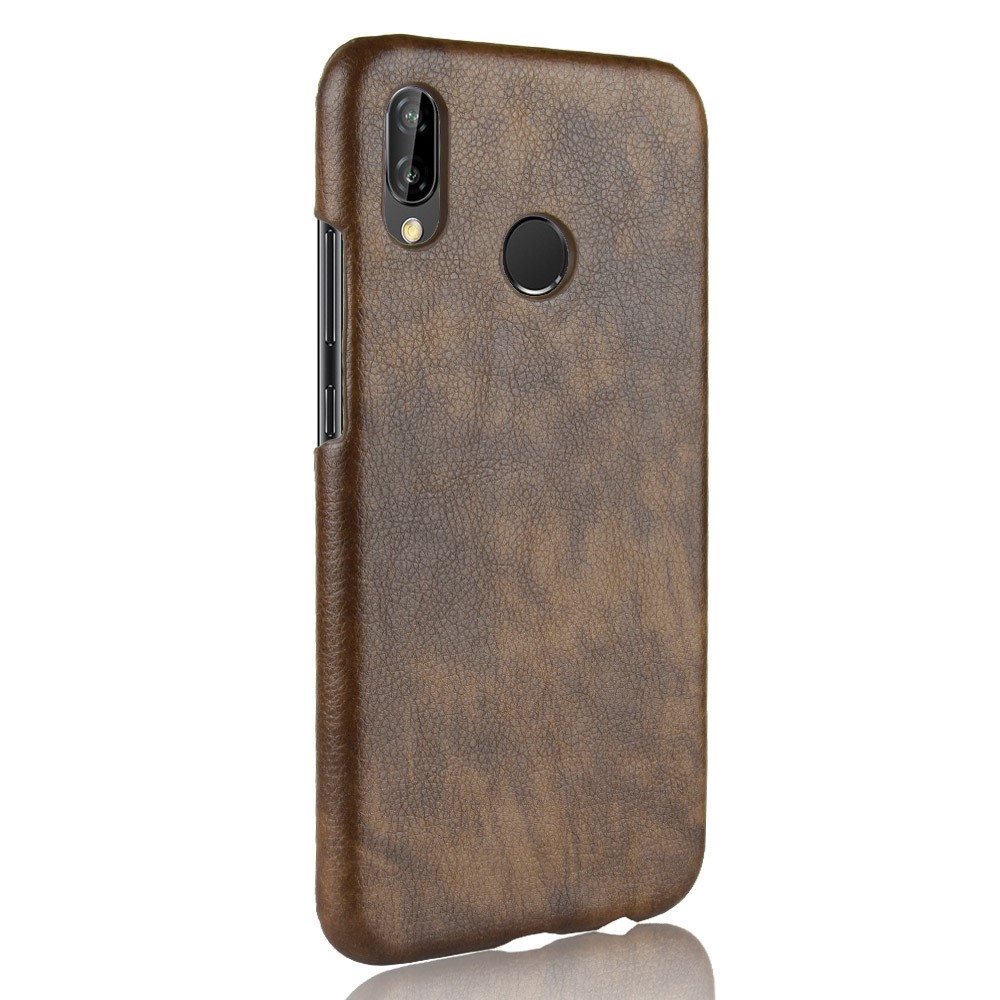 Huawei P20 Lite - Litchi Skal - Coffee