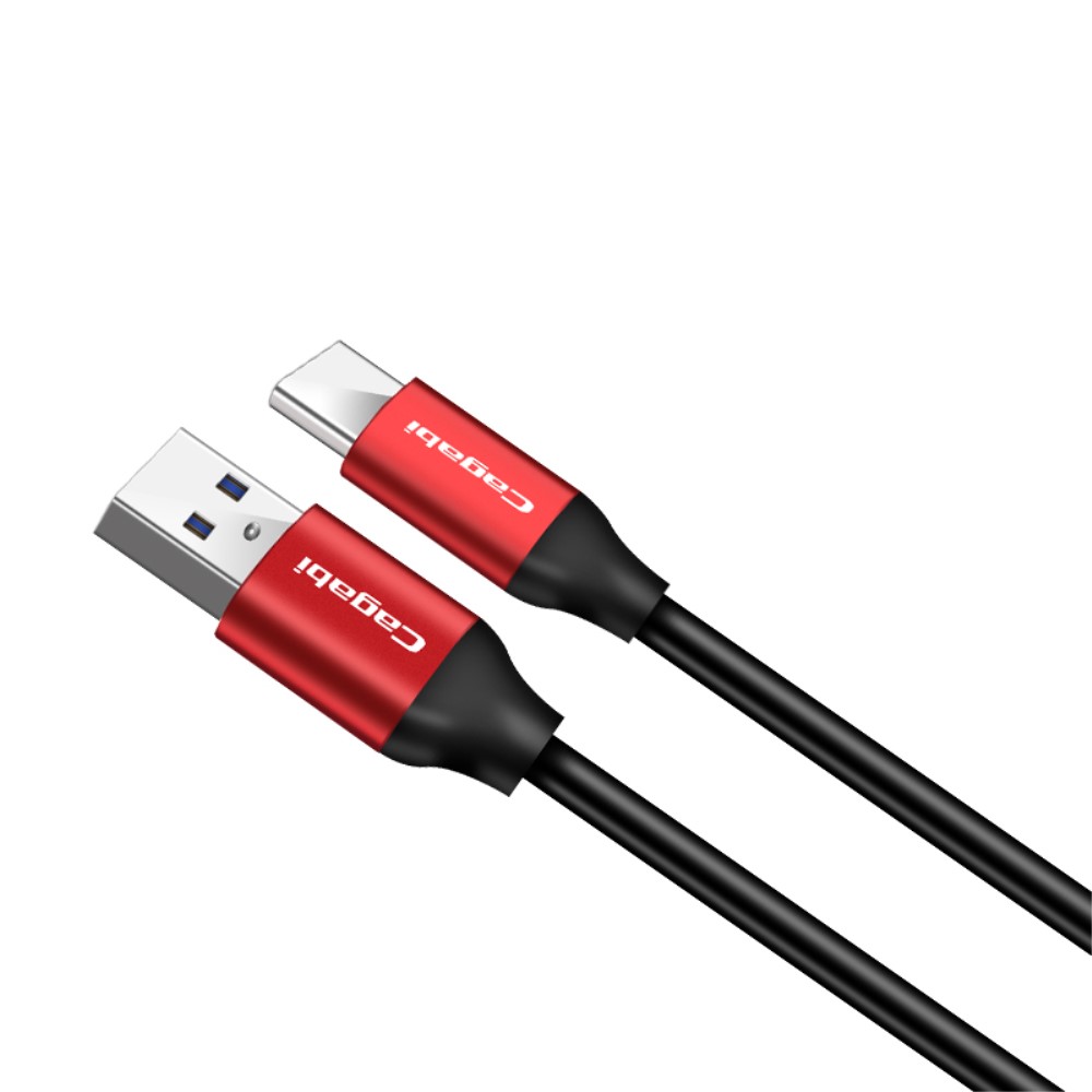 1M Cababi Quick Charge Type-C / USB-C Kabel - Svart/Rd